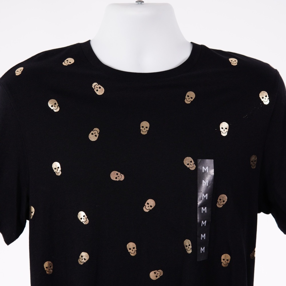NEW GBG Los Angeles Ivan Skull Tee Shirt Jet Black Men's Medium Cotton